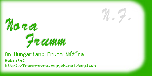 nora frumm business card